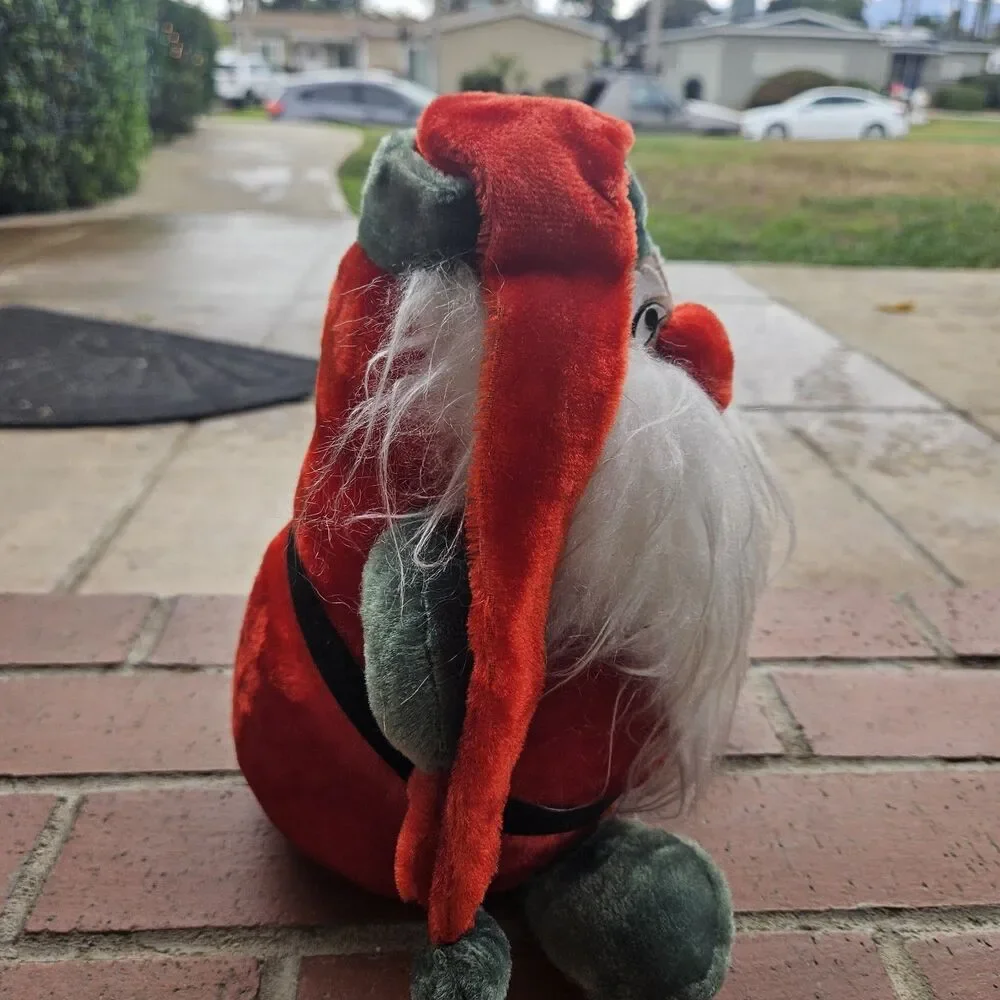 Kamar Japan Christmas Santa Claus Gnome Door Greeter Plush 1970s Vintage